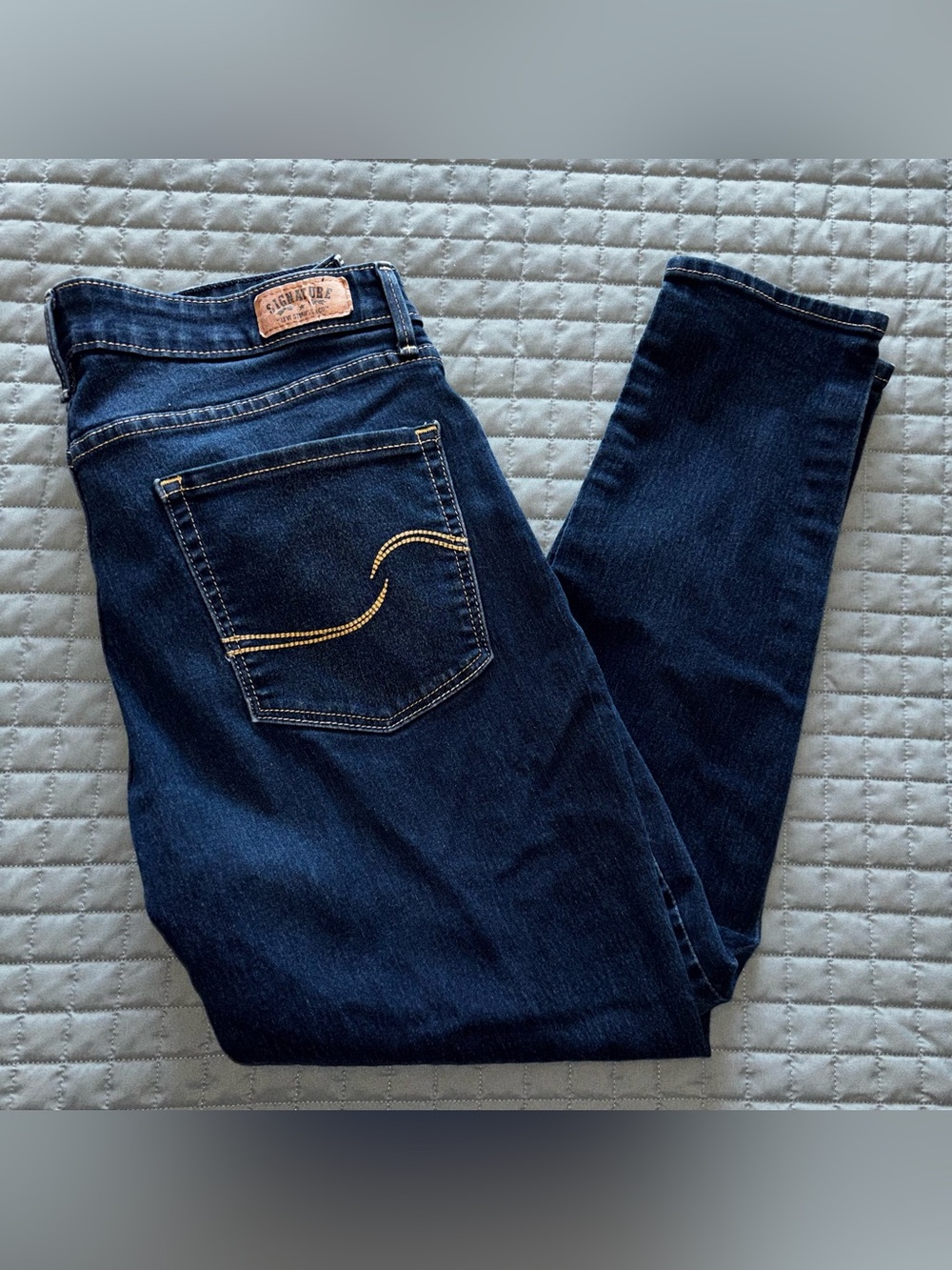 Signature Levi Strauss Womens Size 14S Modern Skinny Jeans Dark Wash 32x26